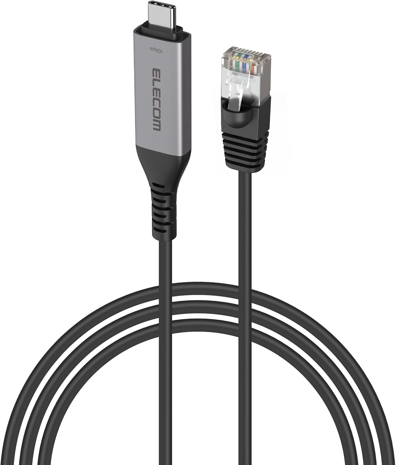 Detalle de エレコム ECLD-CL1G30BK USB Type-C有線LAN変換ケーブル Cat6・最大1Gbps・約3m