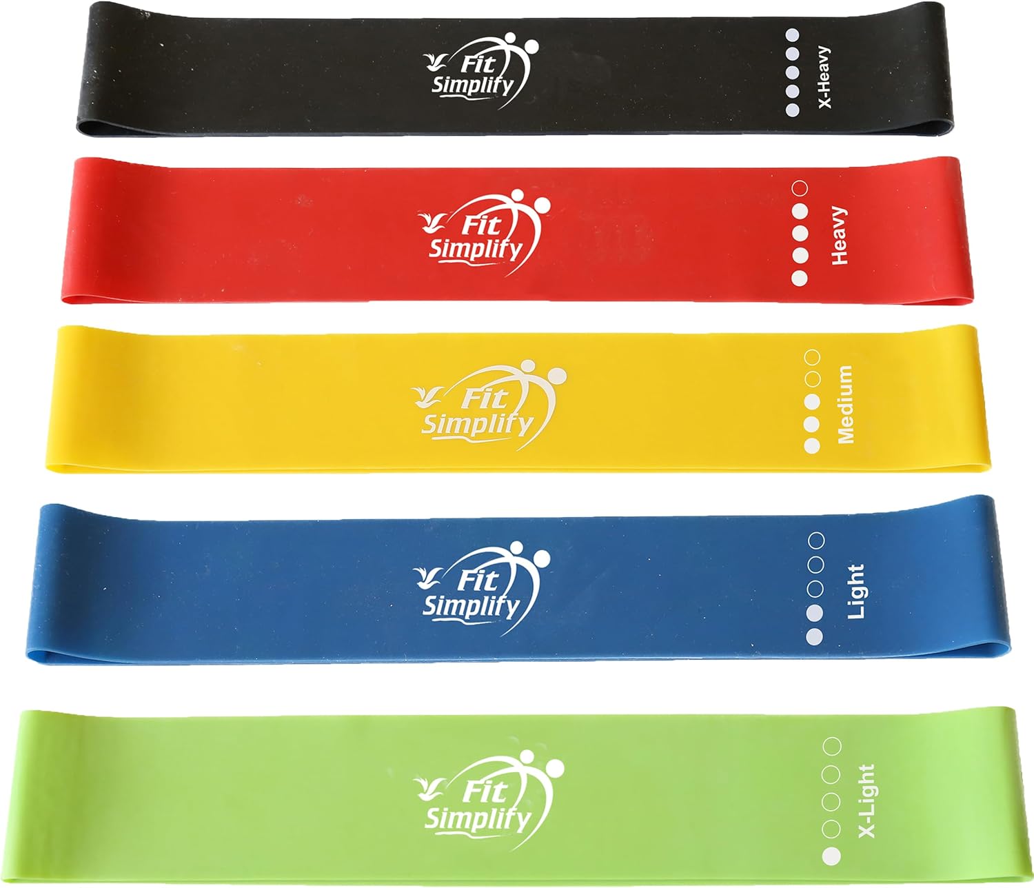Detalle de Fit Simplify Resistance Loop Exercise Bands (Set of 5) with Carry Bag and Instruction Guide