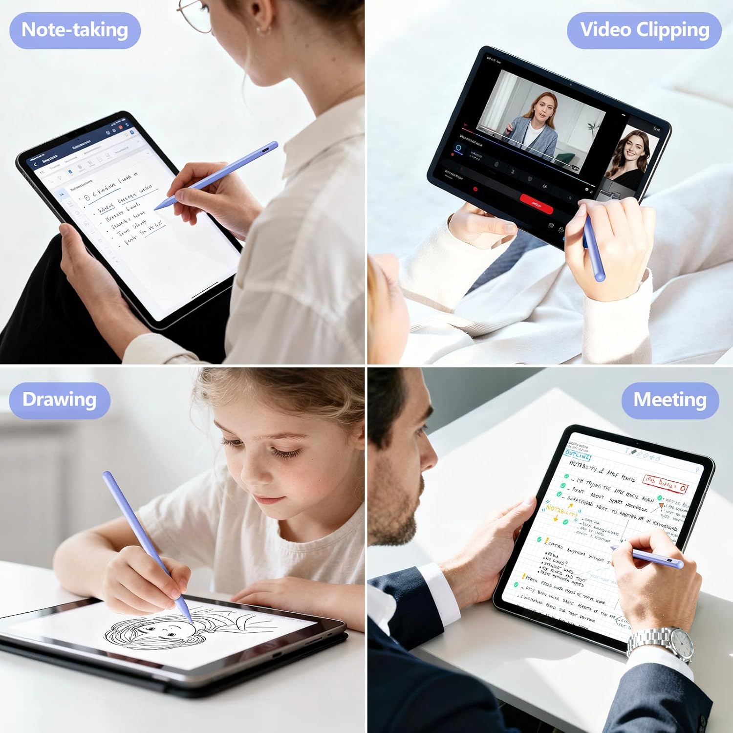 Thumbnail 6 de Stylus Pen for iPad (6th–11th Gen): 2x Fast Charge, 1.5mm Tip, Palm Rejection