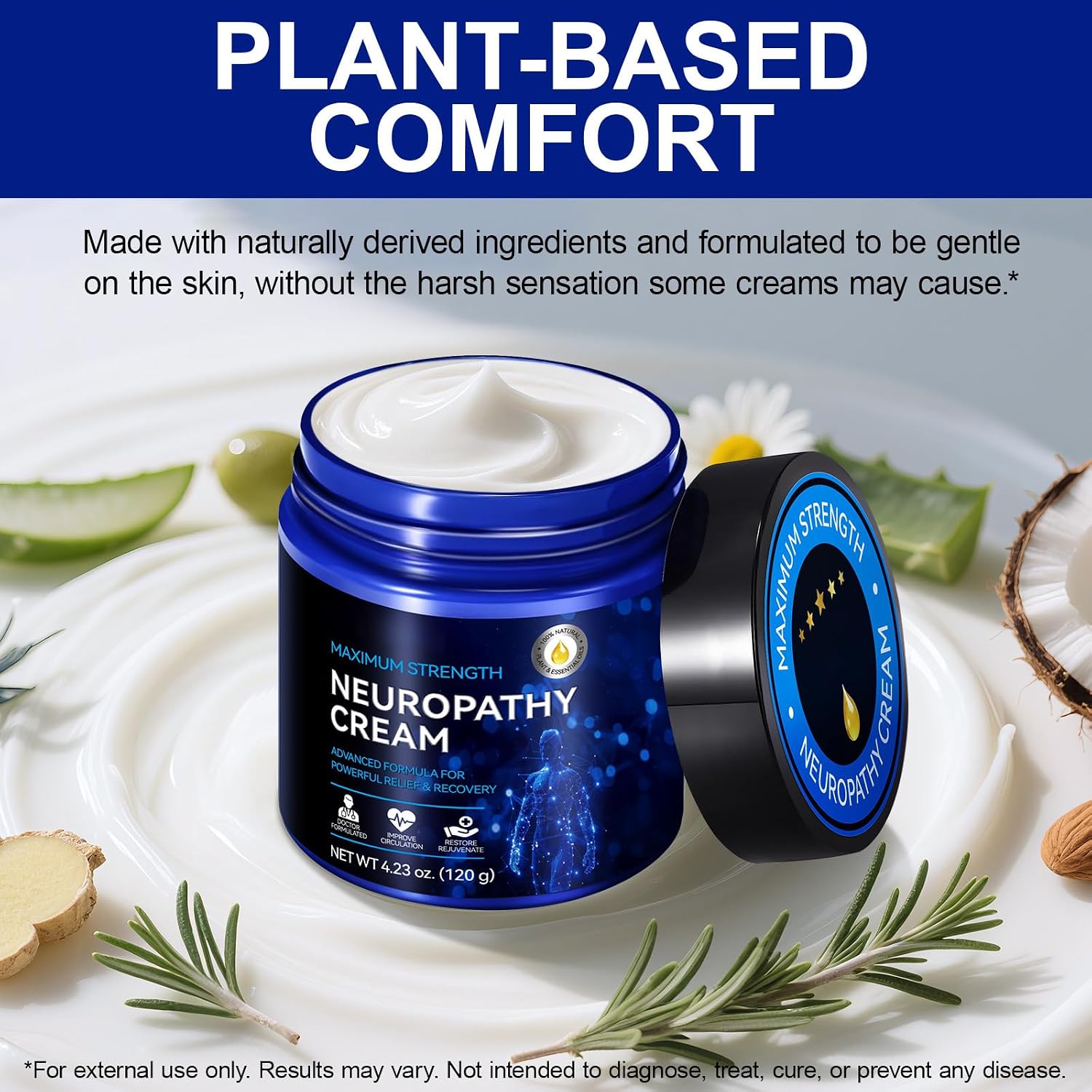 Detalle 2 de USBSREGARDS Neuropathy Cream, 4 oz Plant-Based Cooling Formula