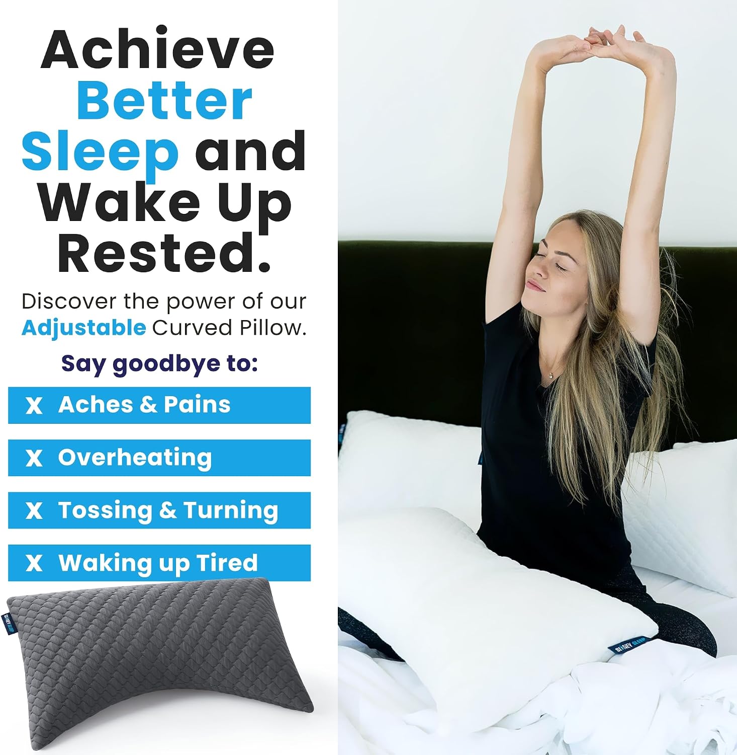 Detalle de Sidney Sleep Adjustable Cervical Pillow Queen Size