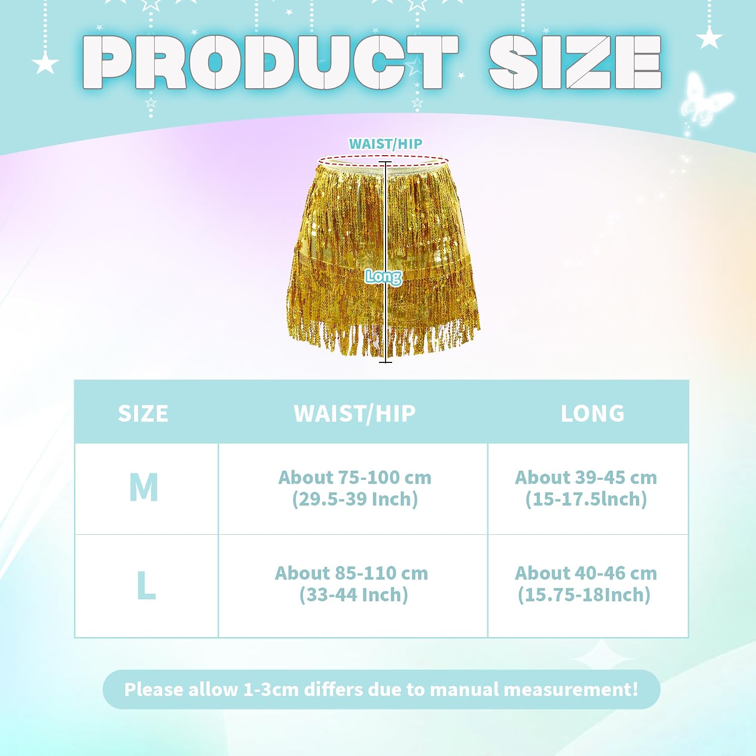 Detalle 2 de Sequin tassel fringe skirt for belly dance