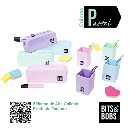 Detalle 1 de Grafoplás Estuche de Silicona Mint Pastel 20x7,5x7,5 cm | Bits&Bobs Pop Up Design