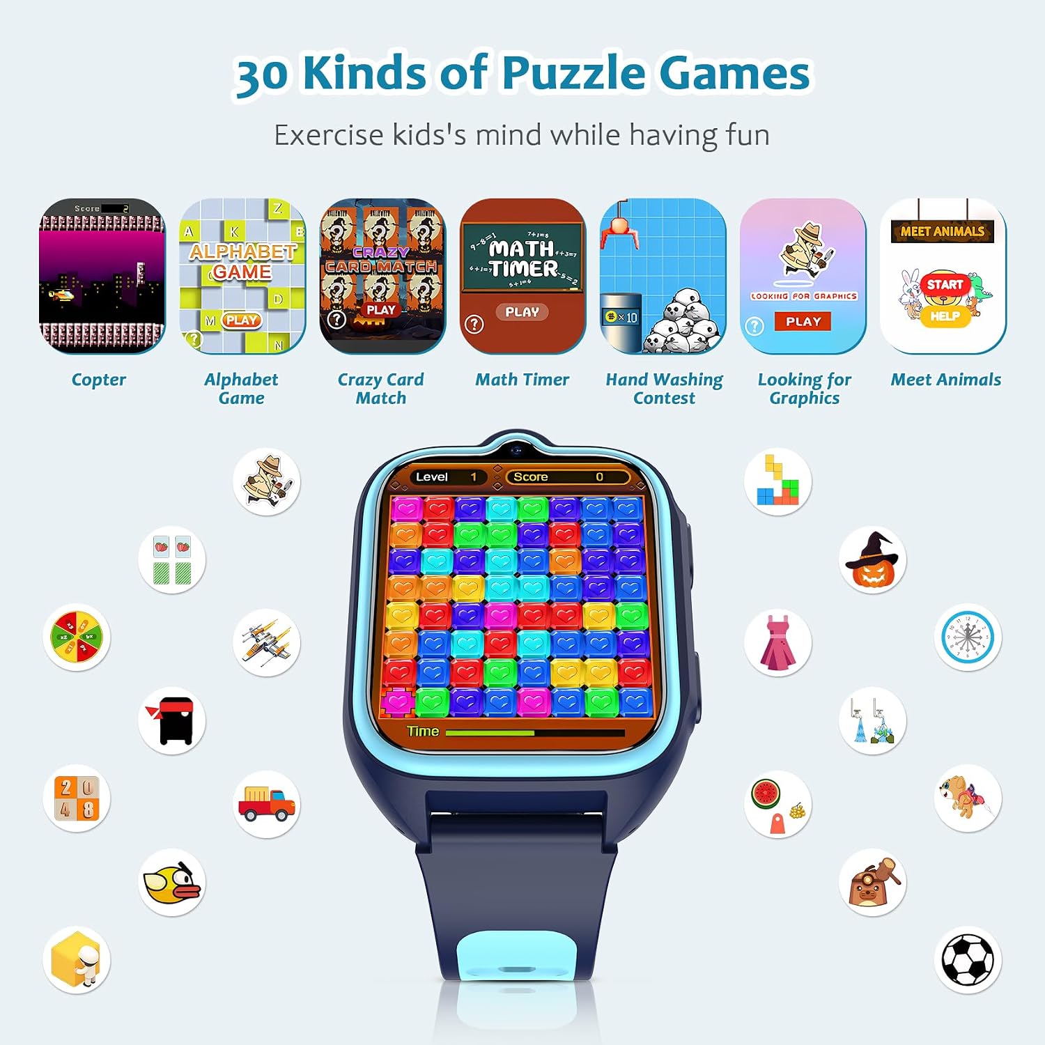 Detalle de Blackview Kids Smart Watch — No App Needed, 1.75" Fitness & Learning Watch for 5–16