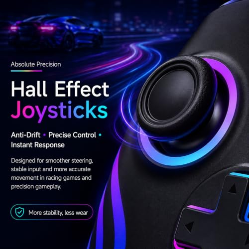 Detalle de Riscvma 2pcs Manette Sans Fil pour Switch: RGB, Double Vibration et Turbo