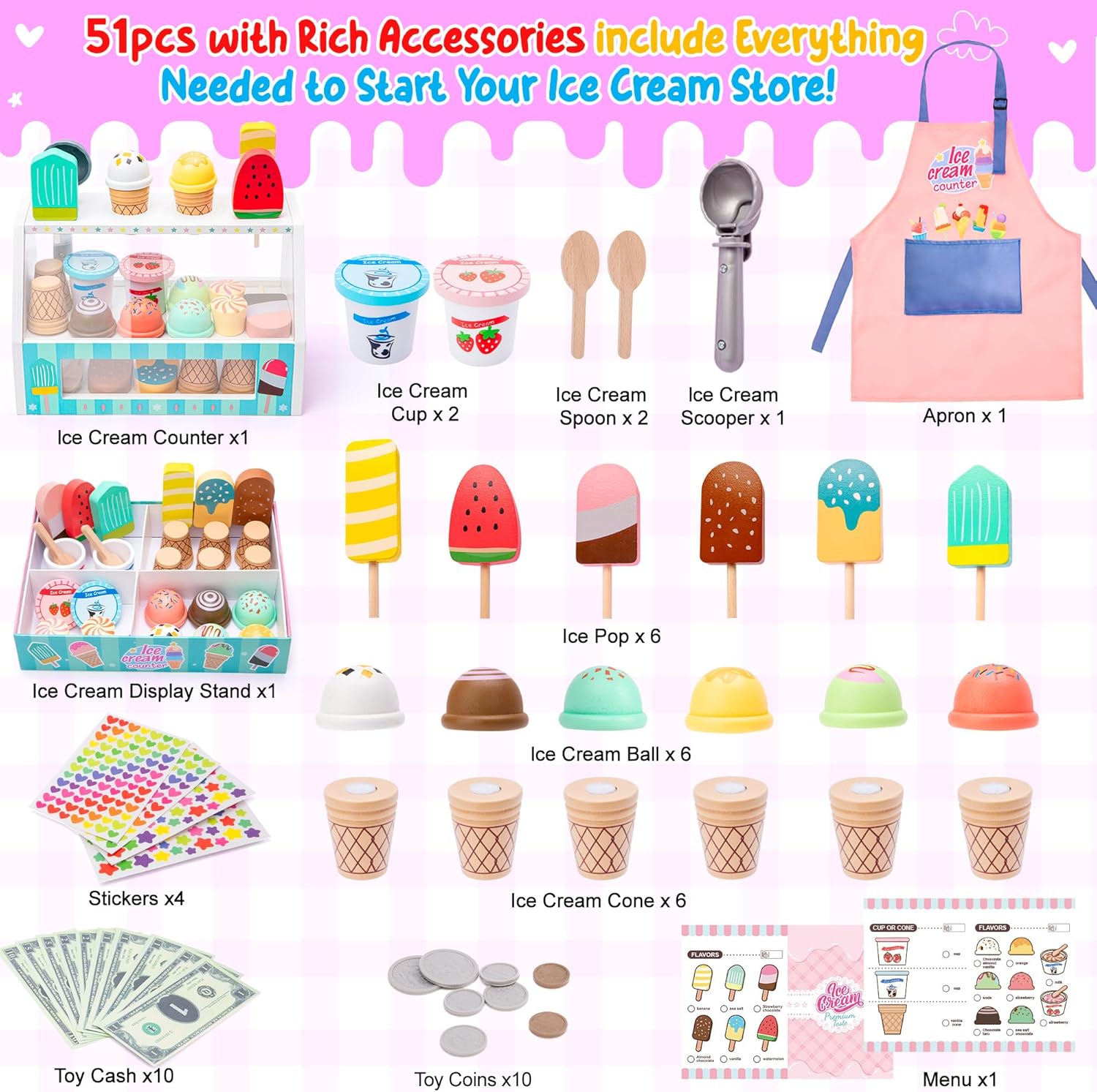 Detalle 2 de WIKITOT Ice Cream Toys 51 Pieces