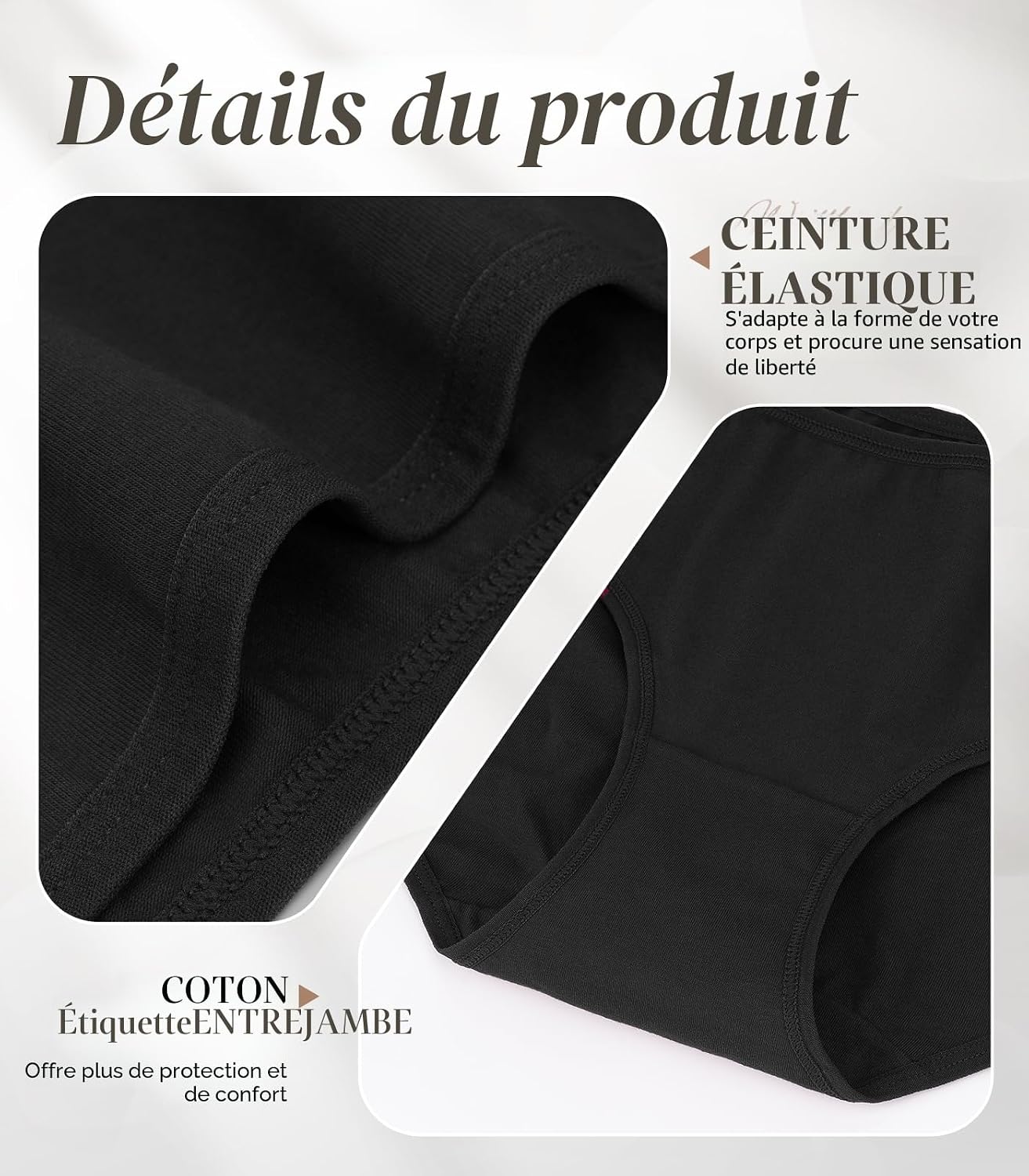 Thumbnail 5 de Culottes Femme Coton Élasticité Parfaite – Lot de 6, Taille Moyenne – Confort Respirant