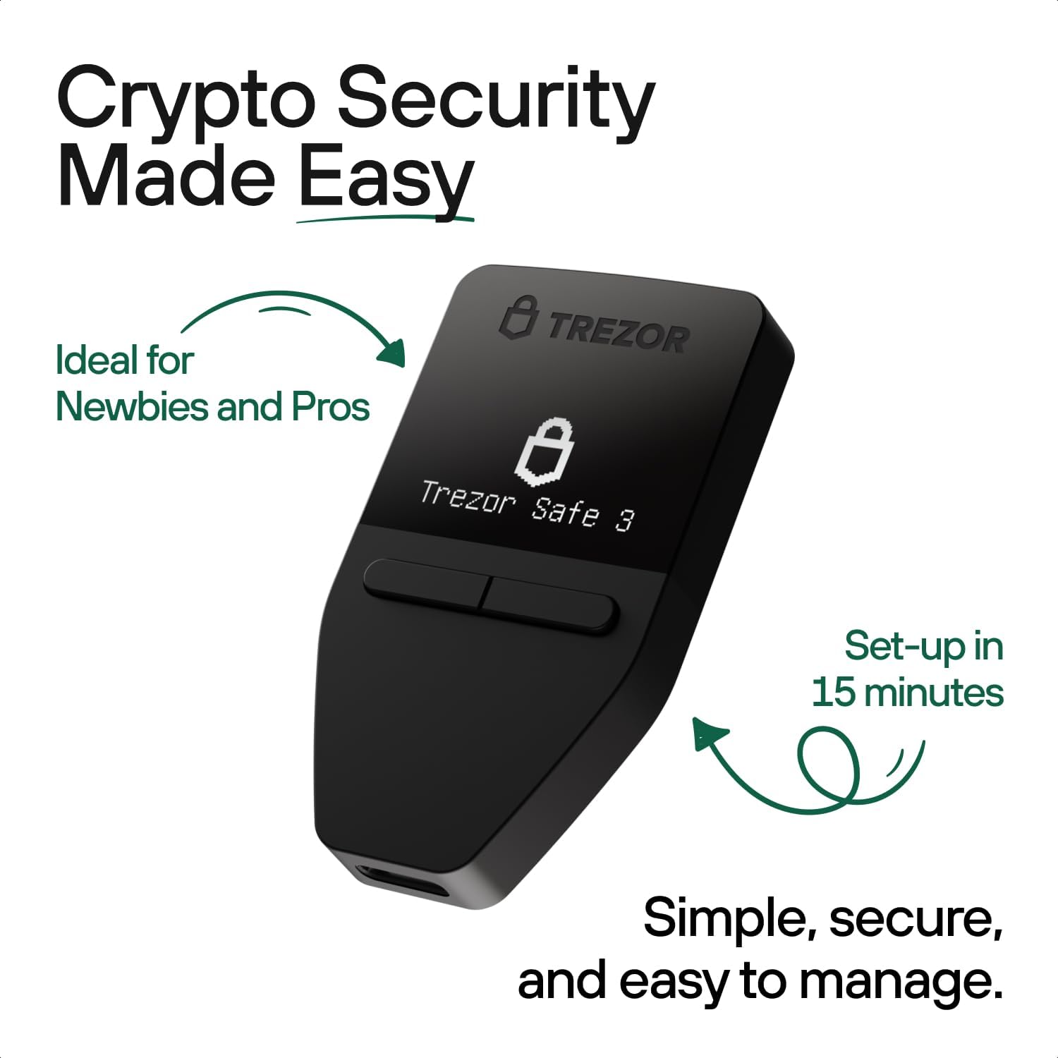 Thumbnail 1 de Trezor Safe 3 Hardware Wallet – Secure-Element-Schutz mit Passphrase & Touch-Bestätigung