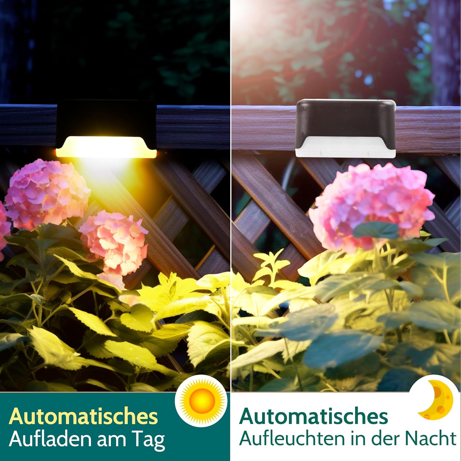 Thumbnail 1 de Solpex Solarleuchten für außen – 12er-Set Schwarz LED Garten-/Treppenlicht warmweiß, wasserdicht
