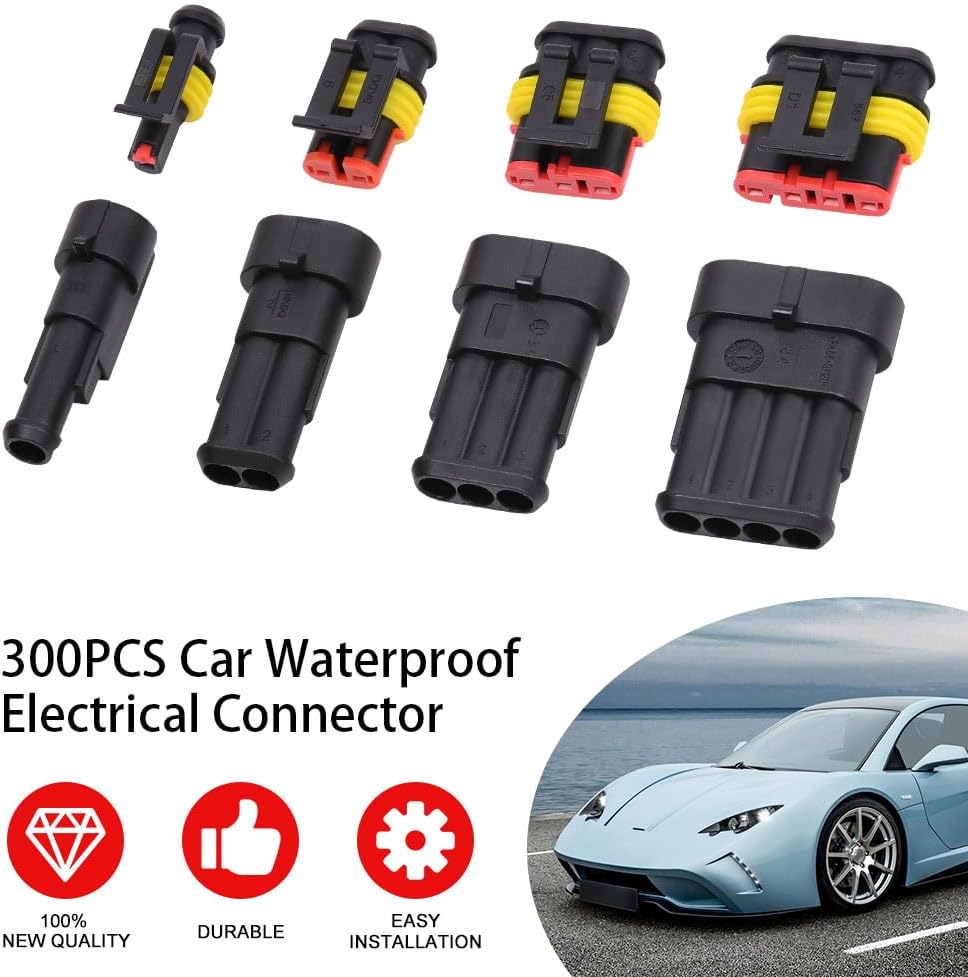 Detalle de URAQT Connecteur Étanche – Ensemble complet 300 pièces pour voitures, motos et bateaux