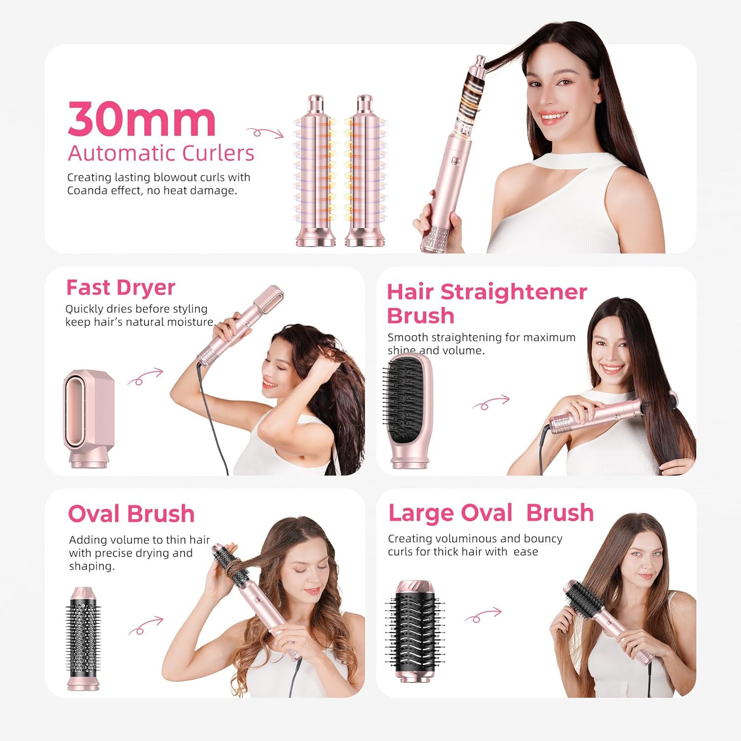 Thumbnail 1 de MogaWave pro Air styler 6-in-1 Hairstyler-Set mit Airbrush-Technik, Warmluftbürste und Auto-Wrap-Lockenstab