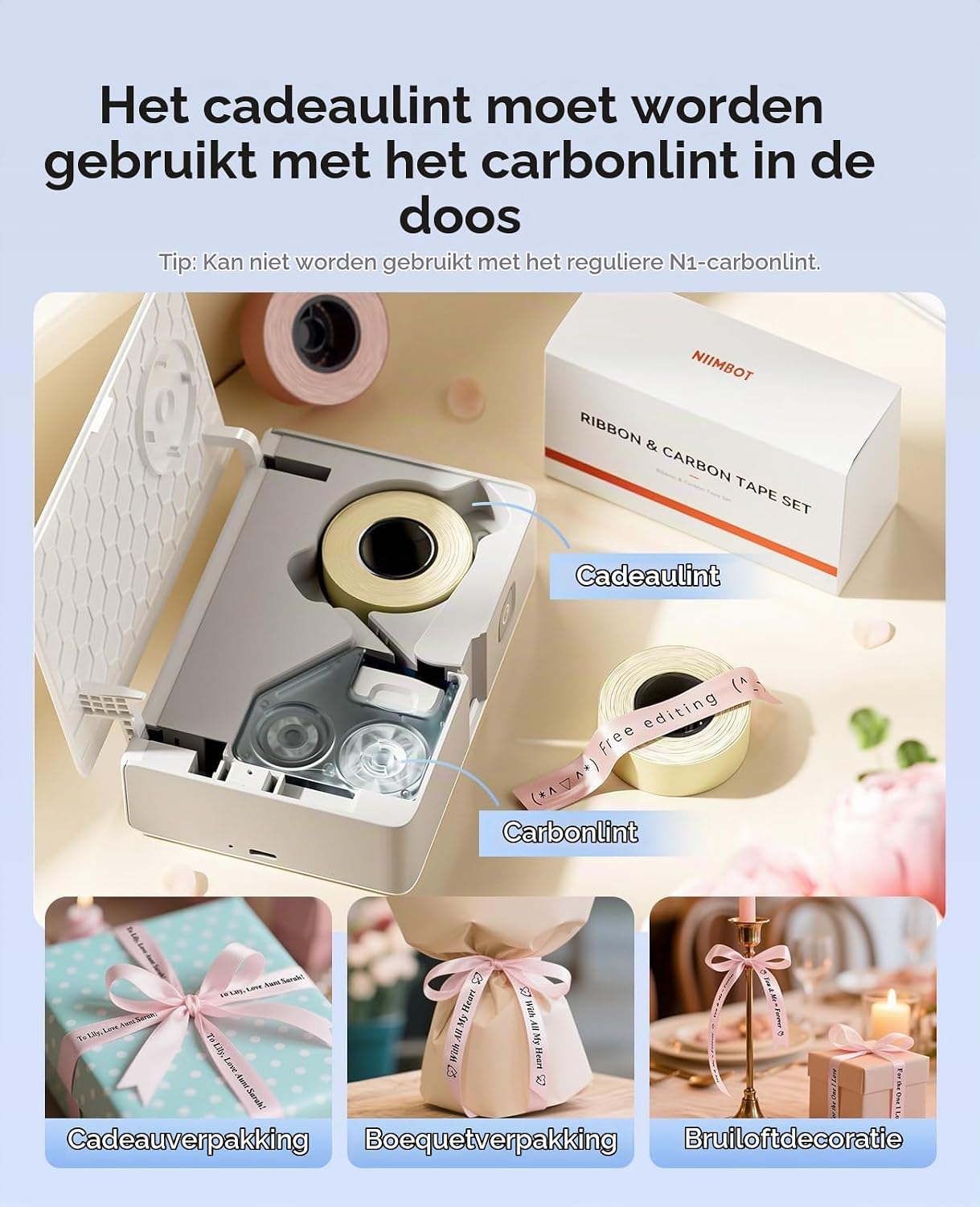 Thumbnail 5 de NIIMBOT N1 labelprinter voor thermische transfer met kleurenlint