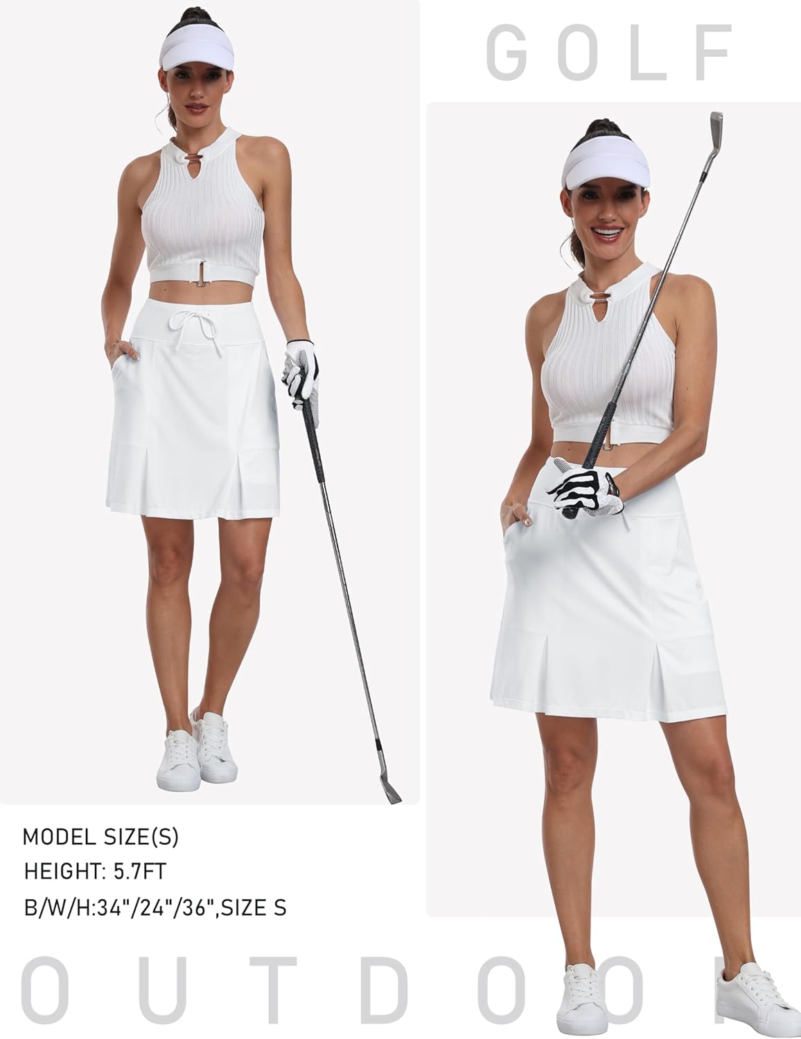 Thumbnail 4 de Jupe de tennis femme MoFiz – skort athlétique longueur genoux, short intérieur et poches