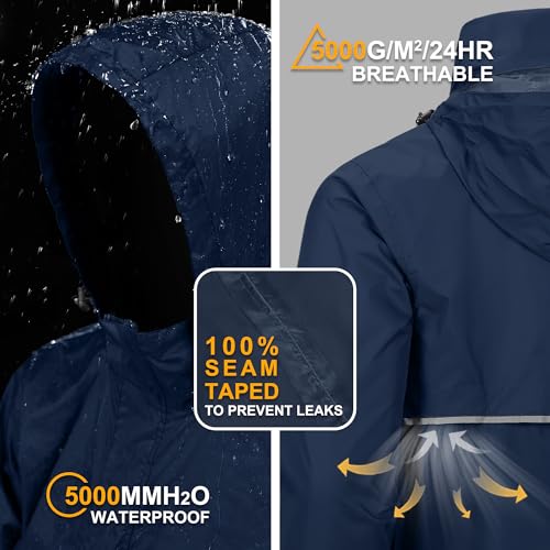 Detalle 2 de Outdoor Ventures Men’s Waterproof Packable Pullover Rain Jacket