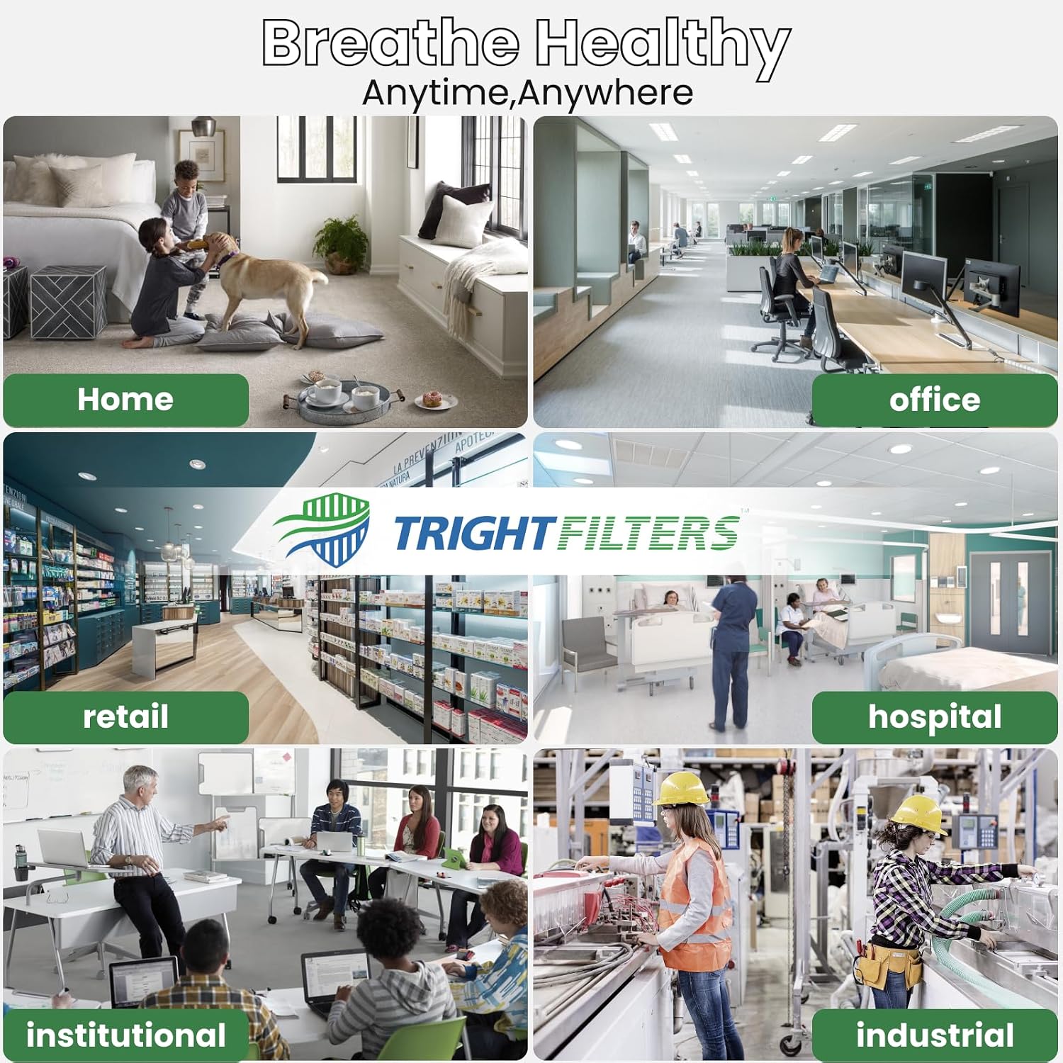 Detalle 2 de TRIGHTFILTERS 12x12x1 Air Filter 6 Pack – Durable MERV 8 Pleated Home HVAC Replacement