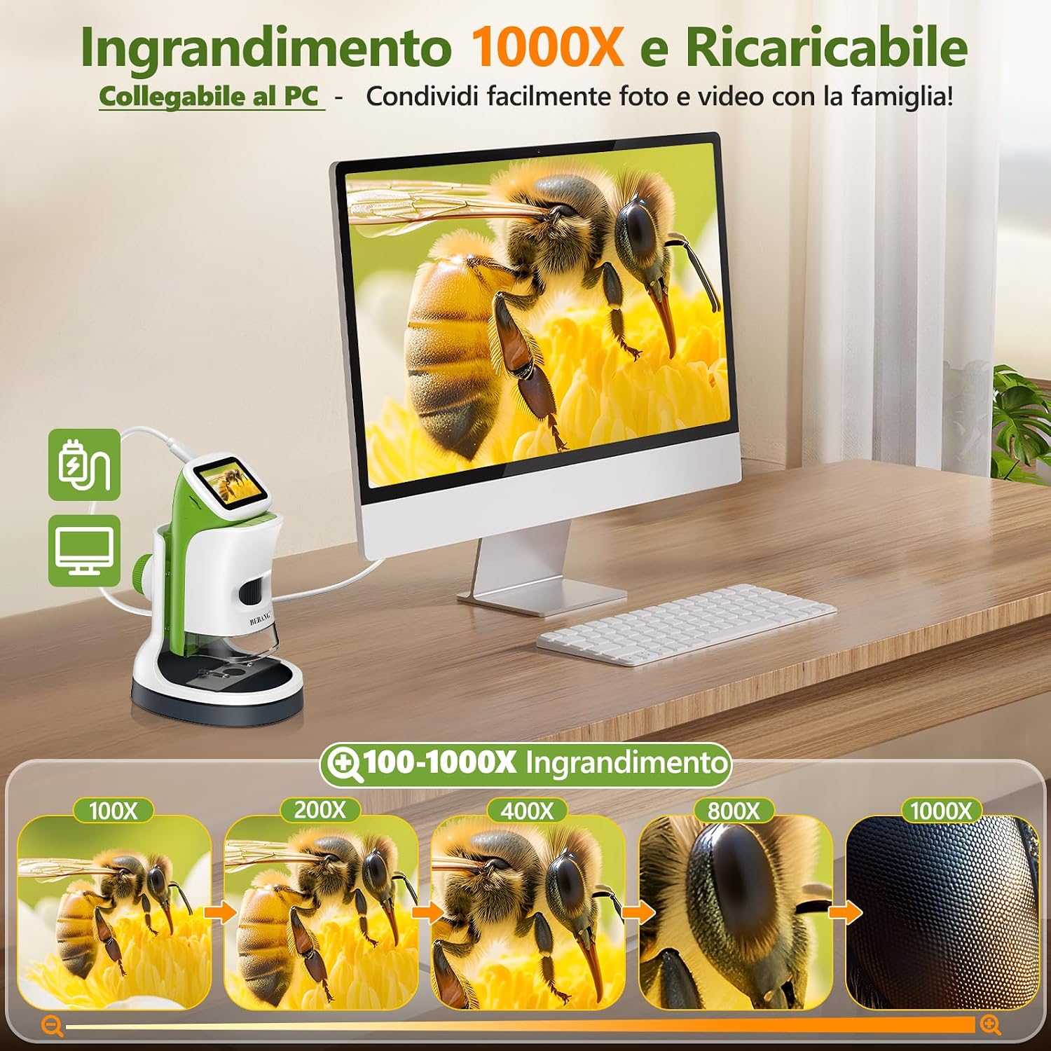 Thumbnail 5 de Microscopio digitale 1000X per bambini