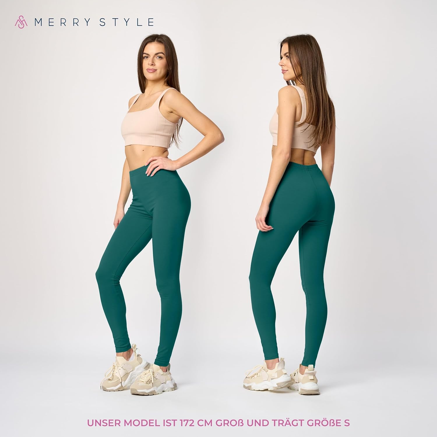 Thumbnail 1 de Merry Style Damen Leggings Baumwolle EU – blickdicht, weich & elastisch für Yoga, Gym & Freizeit