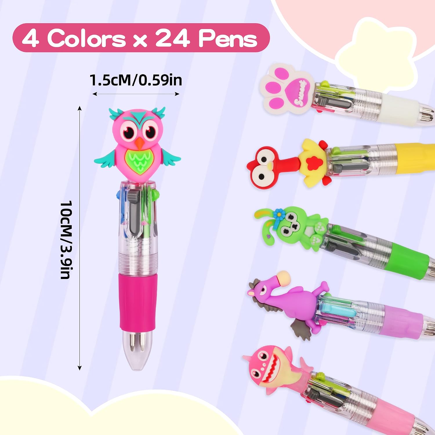 Detalle de Bolibo 24Pcs Party Bag Fillers: Multi-Coloured 4-in-1 Mini Pens for Kids