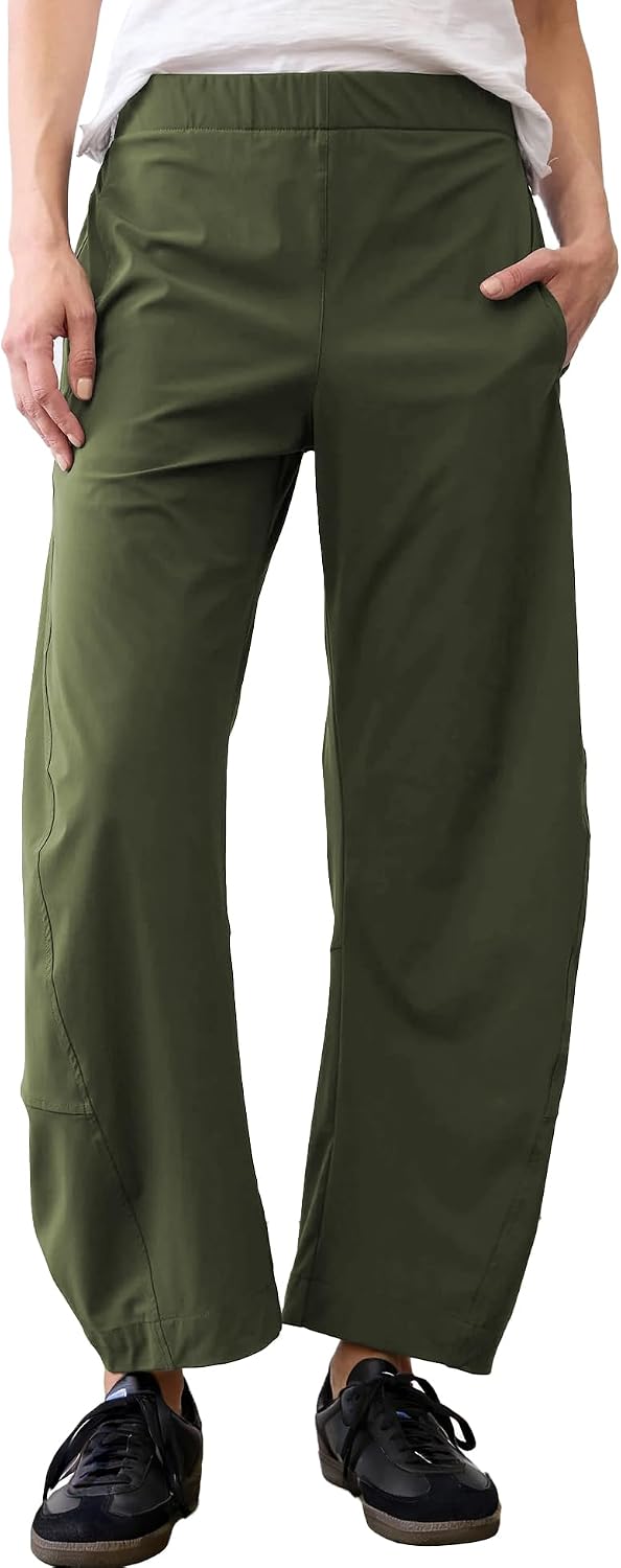 Detalle de SeeLuNa Women Barrel Travel Pants with Hidden Elastic Waistband