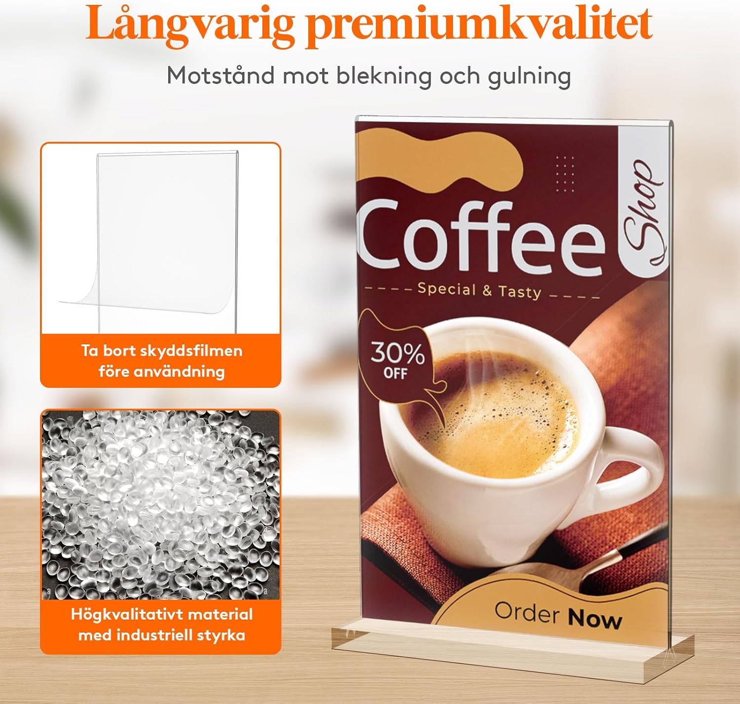 Detalle 2 de Lifewit 23082 skyltställ A5, transparent dubbelsidigt bordsställ, 8-pack