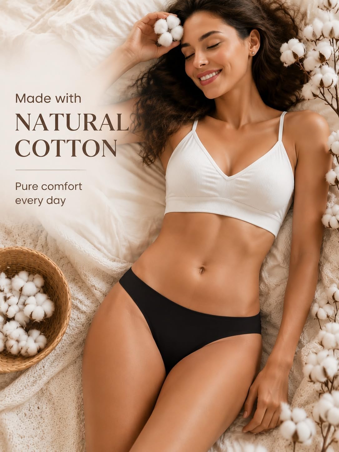 Detalle 1 de READY TO LOVE Cotton Thongs XS-XL