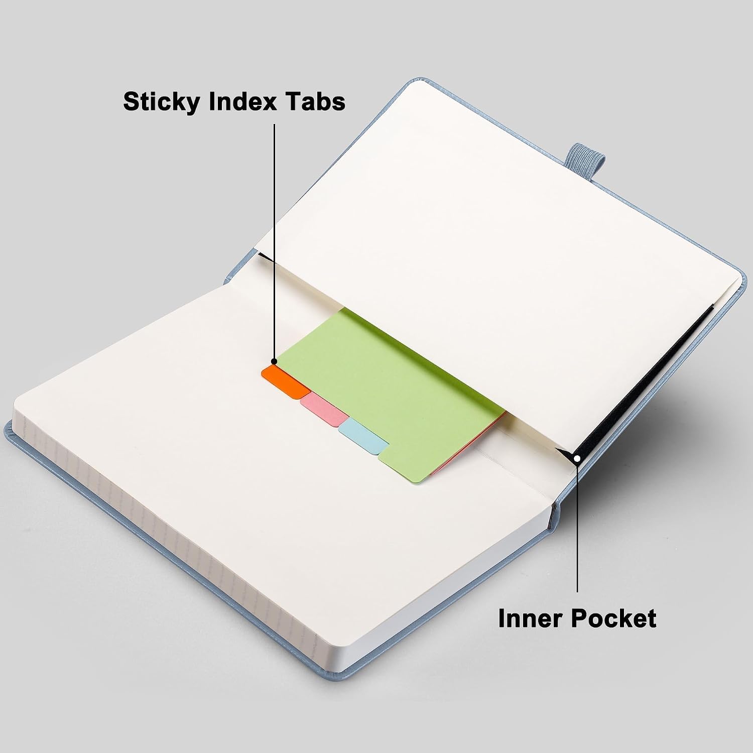 Detalle de RETTACY A5 Lined Journal Notebook, 192 Numbered Pages, 100 GSM Paper