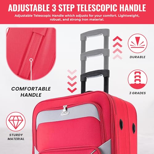 Detalle de Flymax Cabin Suitcase 55x40x20 / 55x35x20 – Lightweight Cabin Luggage