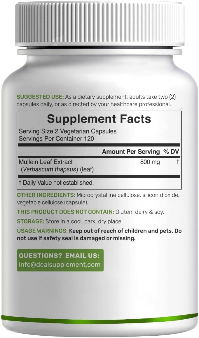 Detalle 2 de DEAL SUPPLEMENT Mullein Supplement 240 Capsules
