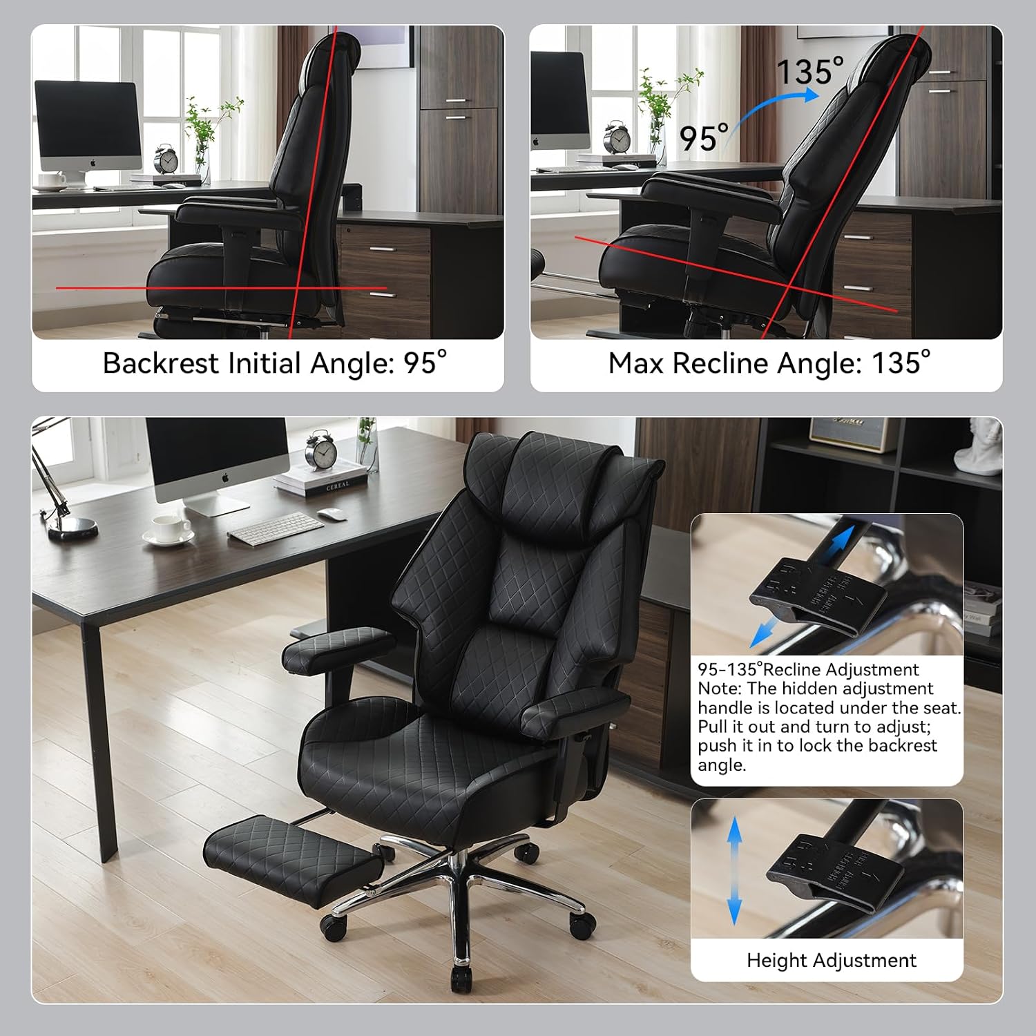 Thumbnail 5 de EXCEBET Big and Tall Office Chair 400lbs 💺