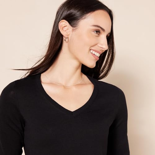 Thumbnail 3 de Amazon Essentials Pull Léger Coupe Classique à Col en V – Femme, Noir, Taille L