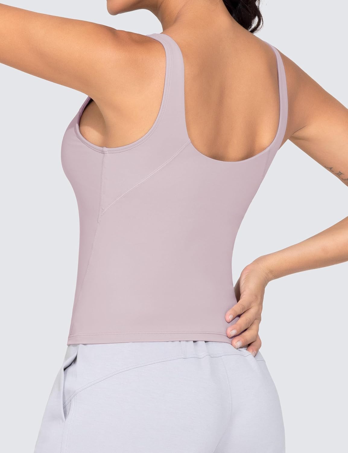 Thumbnail 3 de THE GYM PEOPLE Sport BH Damen Longline Crop Tank Top mit integriertem BH – Yoga, Fitness und Workout