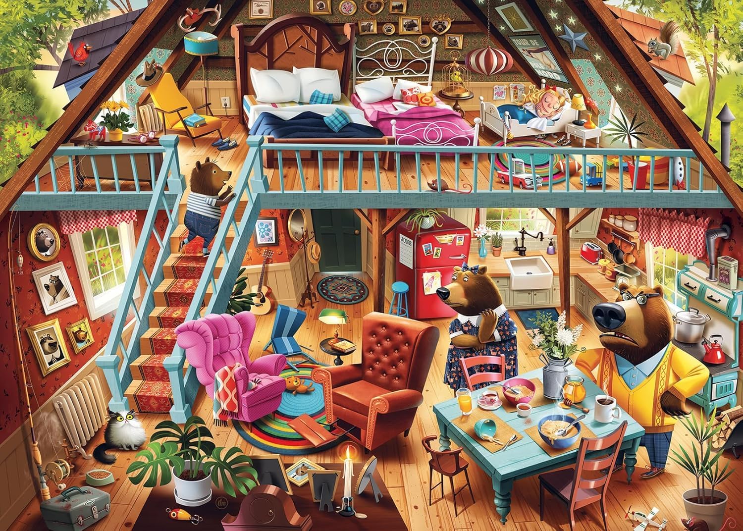 Detalle de Ravensburger Puzzle 1000 Pezzi Riccioli d’Oro e i Tre Orsi (70 x 50 cm) – puzzle per adulti +14 anni