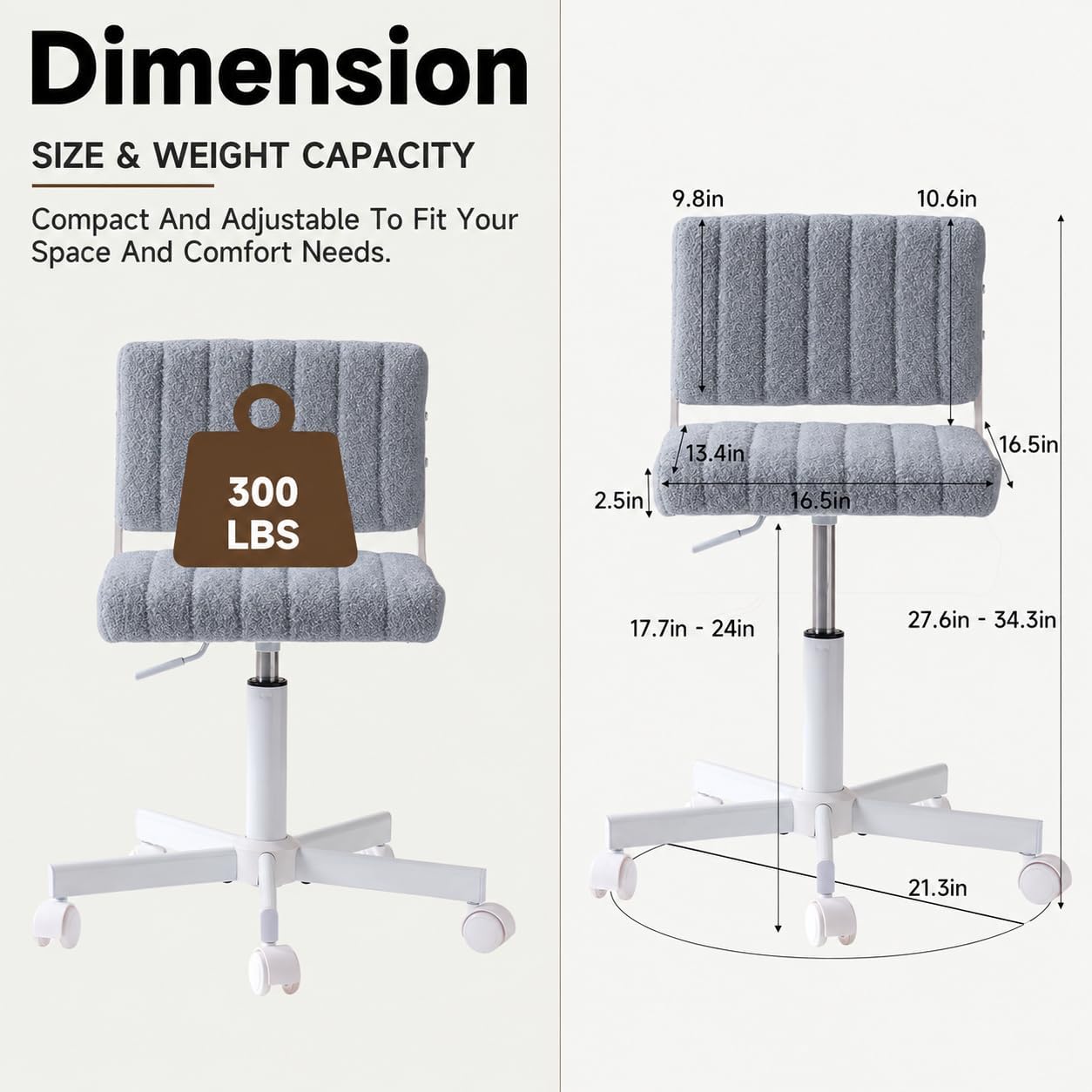 Detalle 2 de Manyday Office Chair, Teddy Fabric