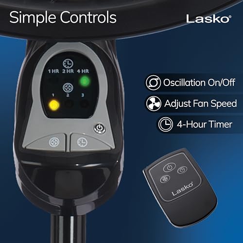 Thumbnail 4 de Lasko Cyclone Oscillating Pedestal Fan 1843 - Adjustable to 54" in Black