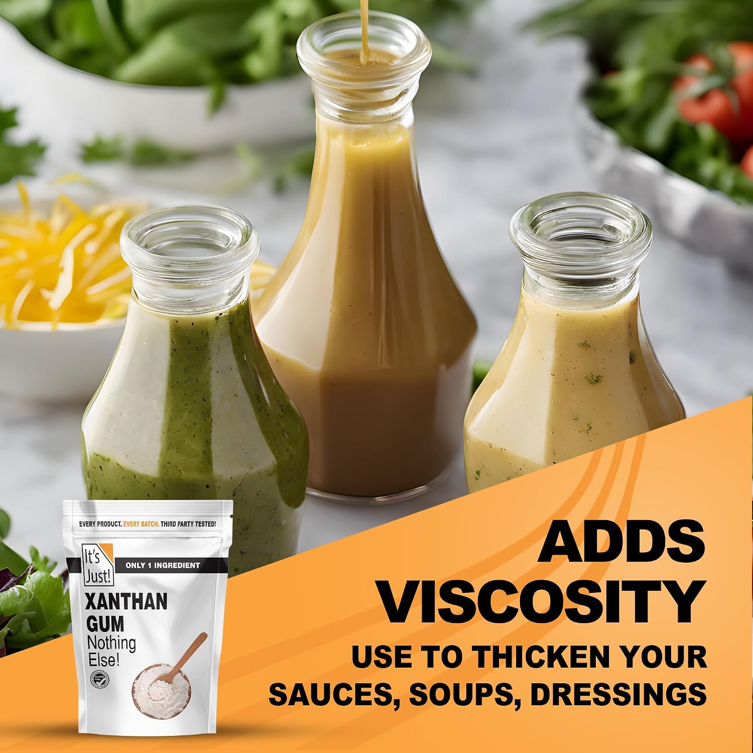 Detalle 2 de It's Just! Xanthan Gum, 8 oz Thickener for Baking, Sauces, and Dressings