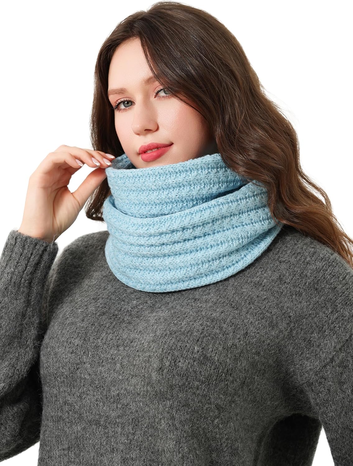 Thumbnail 6 de DonDon écharpe femme hiver – écharpe en laine élégante et tube multifonction