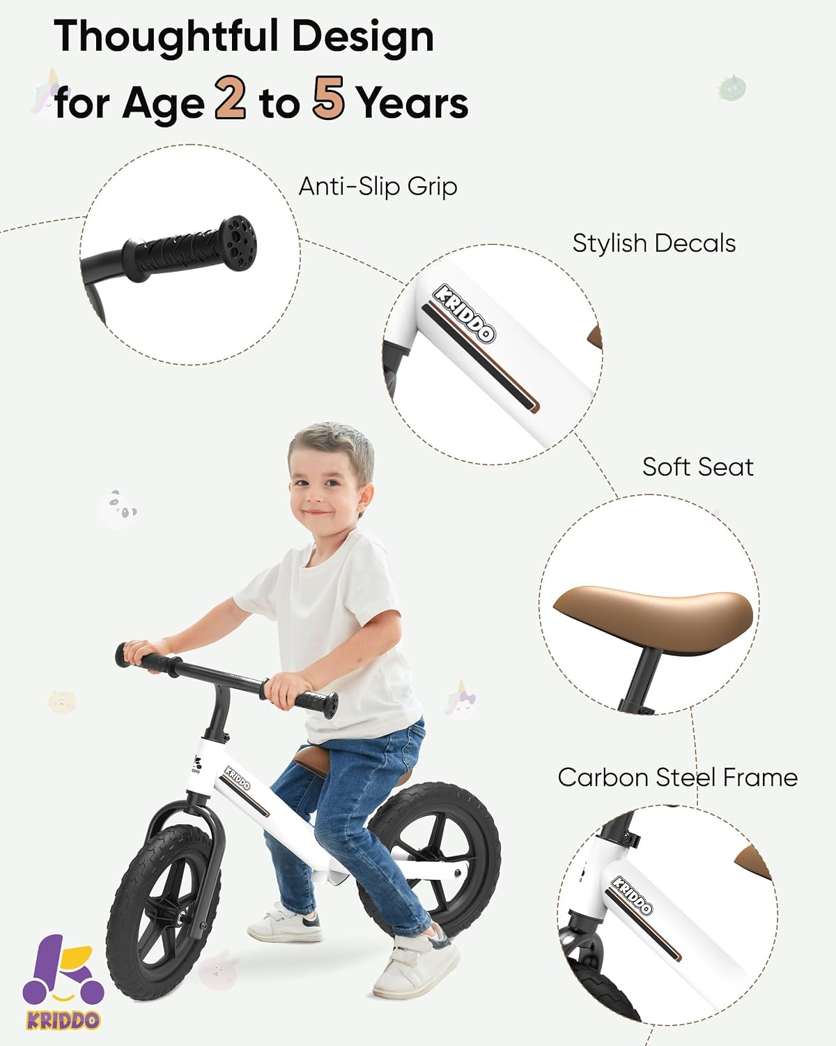 Detalle 2 de KRIDDO Toddler Balance Bike 12-inch