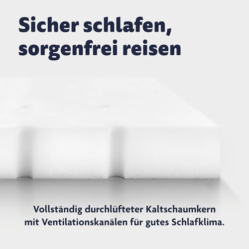 Detalle de Julius Zöllner Travelsoft Premium Reisebettmatratze 60x120 cm – schadstoffgeprüft nach OEKO-TEX Standard 100