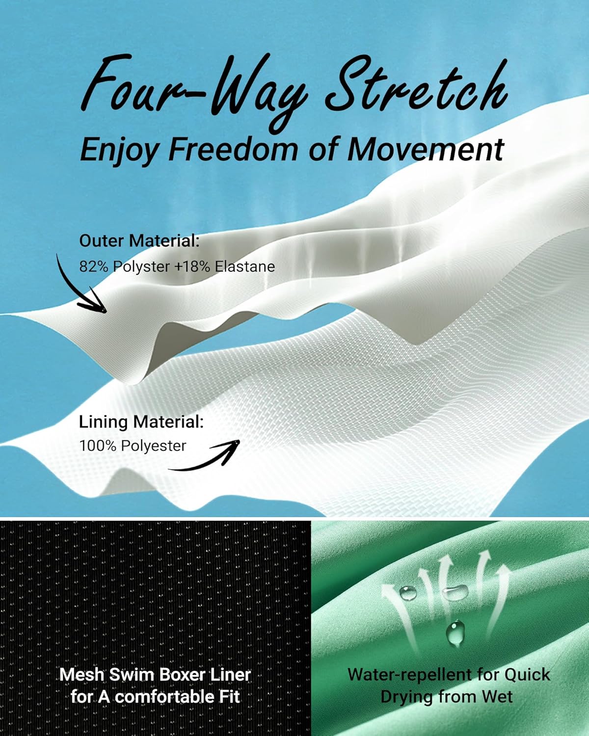 Thumbnail 3 de Arcweg costume da bagno da uomo 2 in 1 con boxer slip foderato, fodera a compressione e tasche con zip per surf