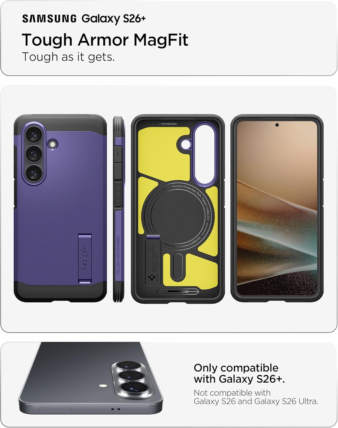 Thumbnail 1 de Spigen Tough Armor MagFit per Samsung Galaxy S26 Plus (Ash Violet) con supporto MagSafe