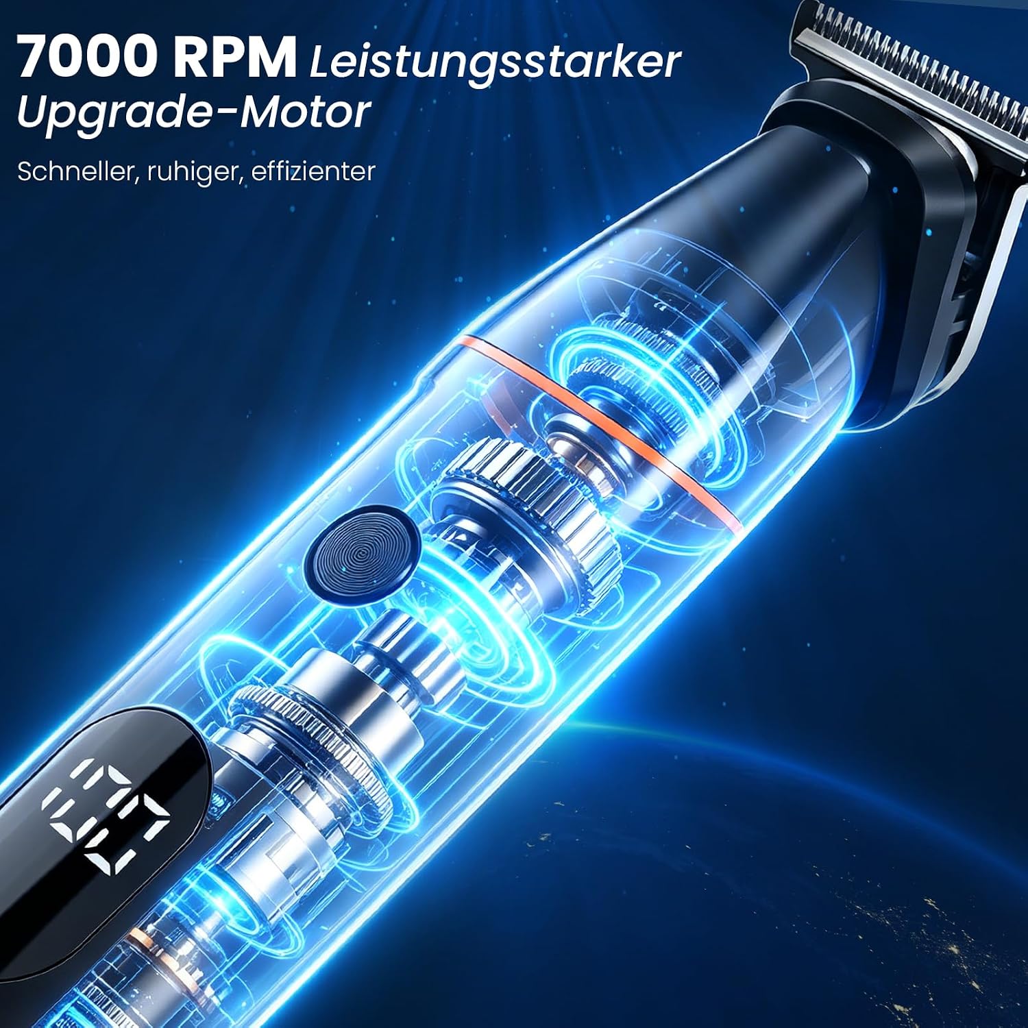 Detalle de MAXGROOM Intimrasierer Mann – 4-in-1 Rasierer für Intimbereich, Brust, Achseln und mehr (IPX6, LED-Anzeige)