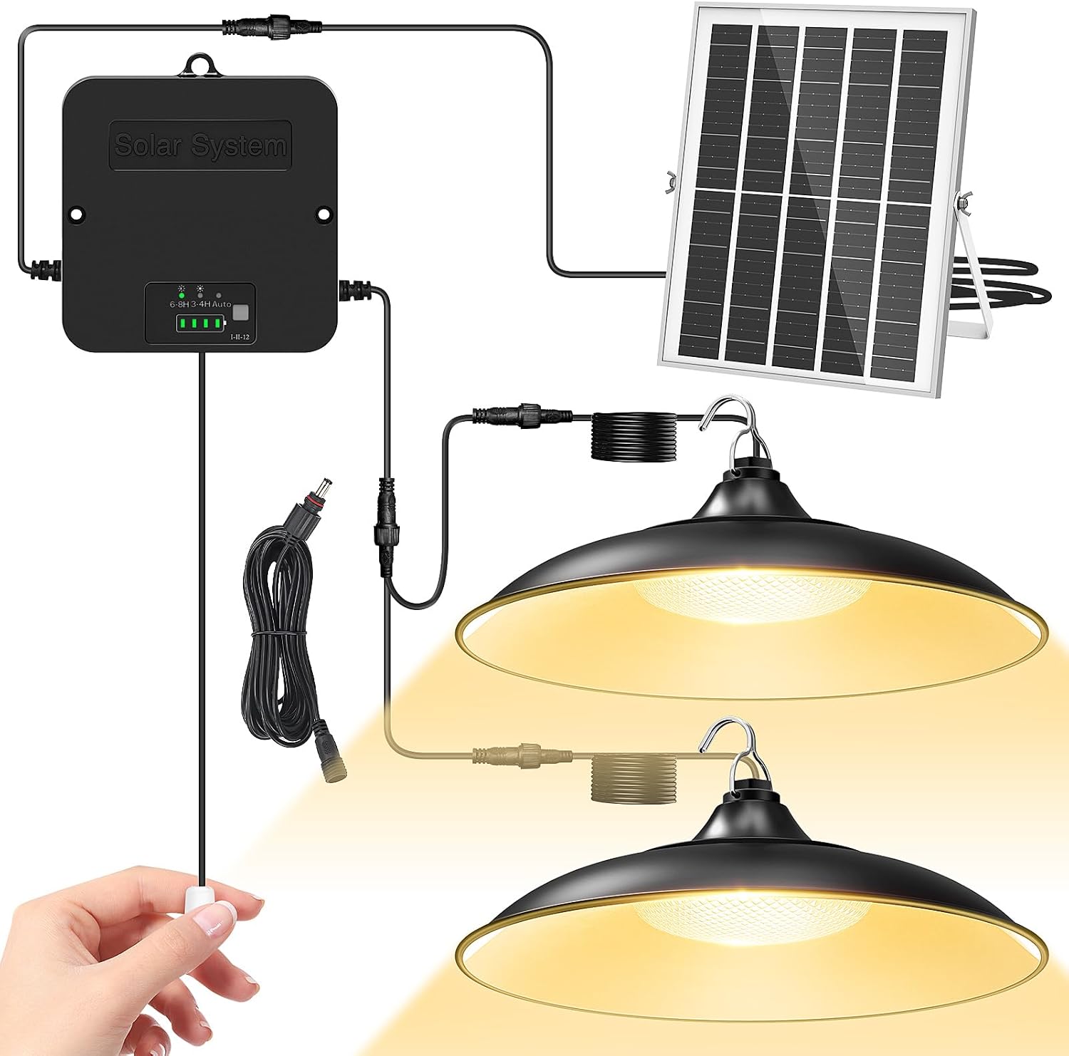 Detalle de APILAB DP050AW Solar Shed Light, Dual Pendant, 2000 Lumens, 3000K