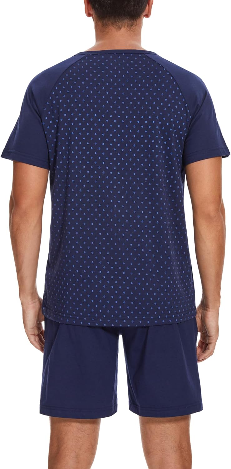 Thumbnail 2 de Winovia Herren Schlafanzug Kurz Baumwolle Rundhals – Pyjamaset Nightwear Sommer Shorty