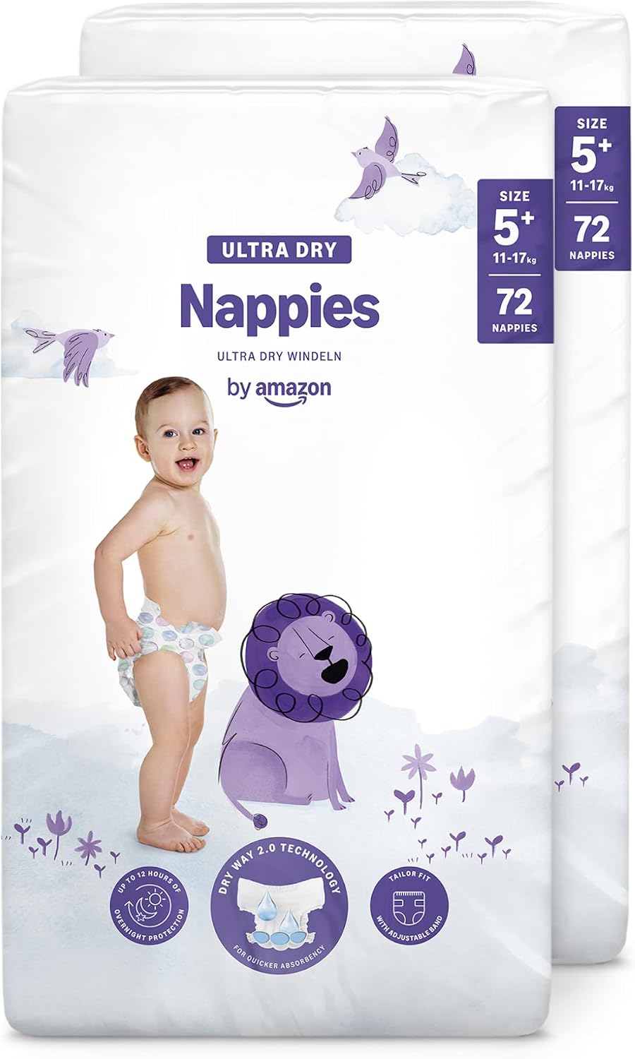 Detalle de By Amazon Pañales ultra-secos Talla 5+ 144 uds