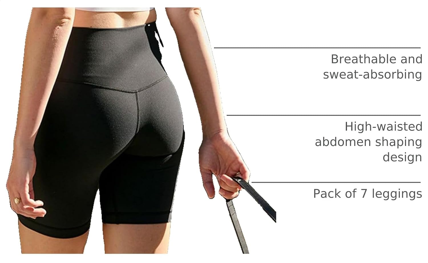 Detalle de GROTEEN 7-Pack High Waisted 5''/8'' Biker Shorts for Women