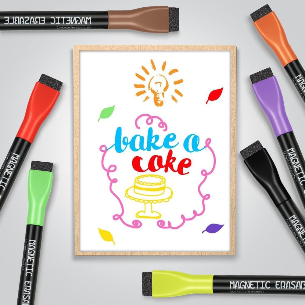 Thumbnail 6 de OFFCUP magnetiska whiteboardpennor, 16-pack i flera färger med radergummi