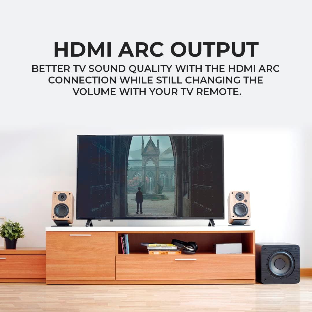 Thumbnail 5 de VULKKANO A4 ARC: Enceintes monitoring actives 4" avec Bluetooth 5.0, HDMI ARC et Subwoofer sortant – design élégant noir