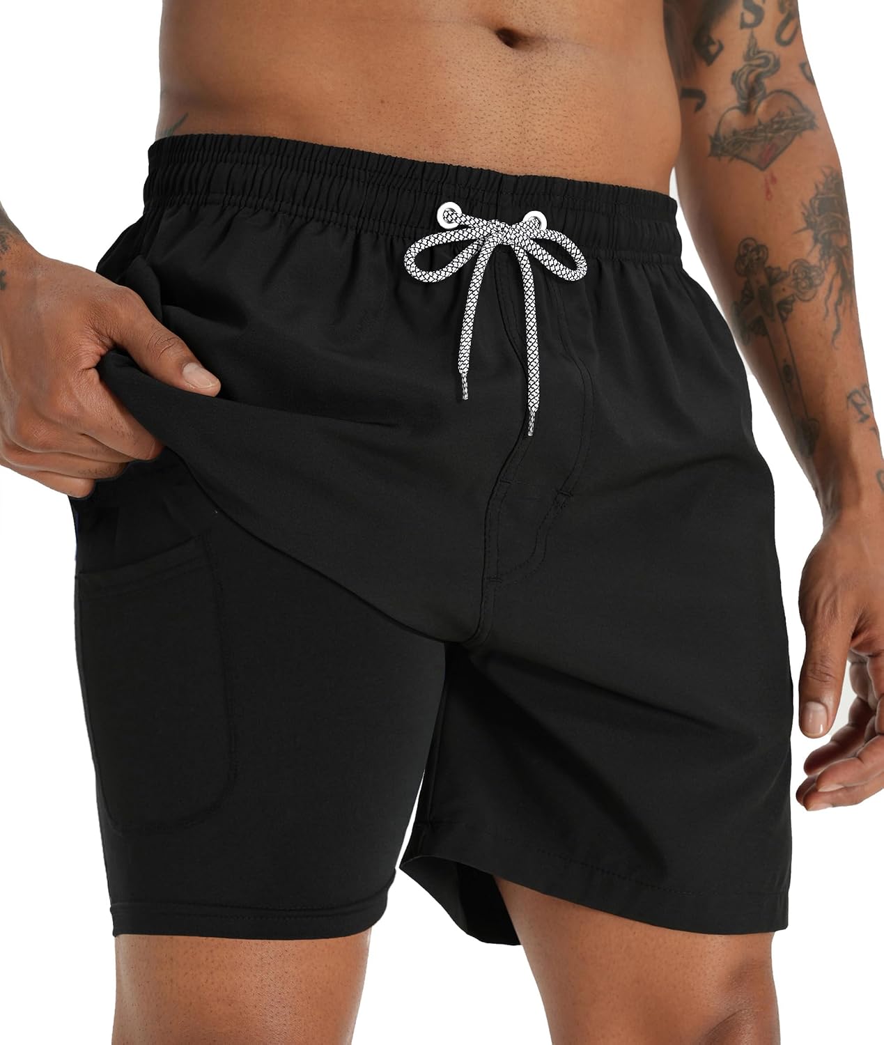 Detalle de APTRO Swim Trunks with Compression Liner 5 Inch
