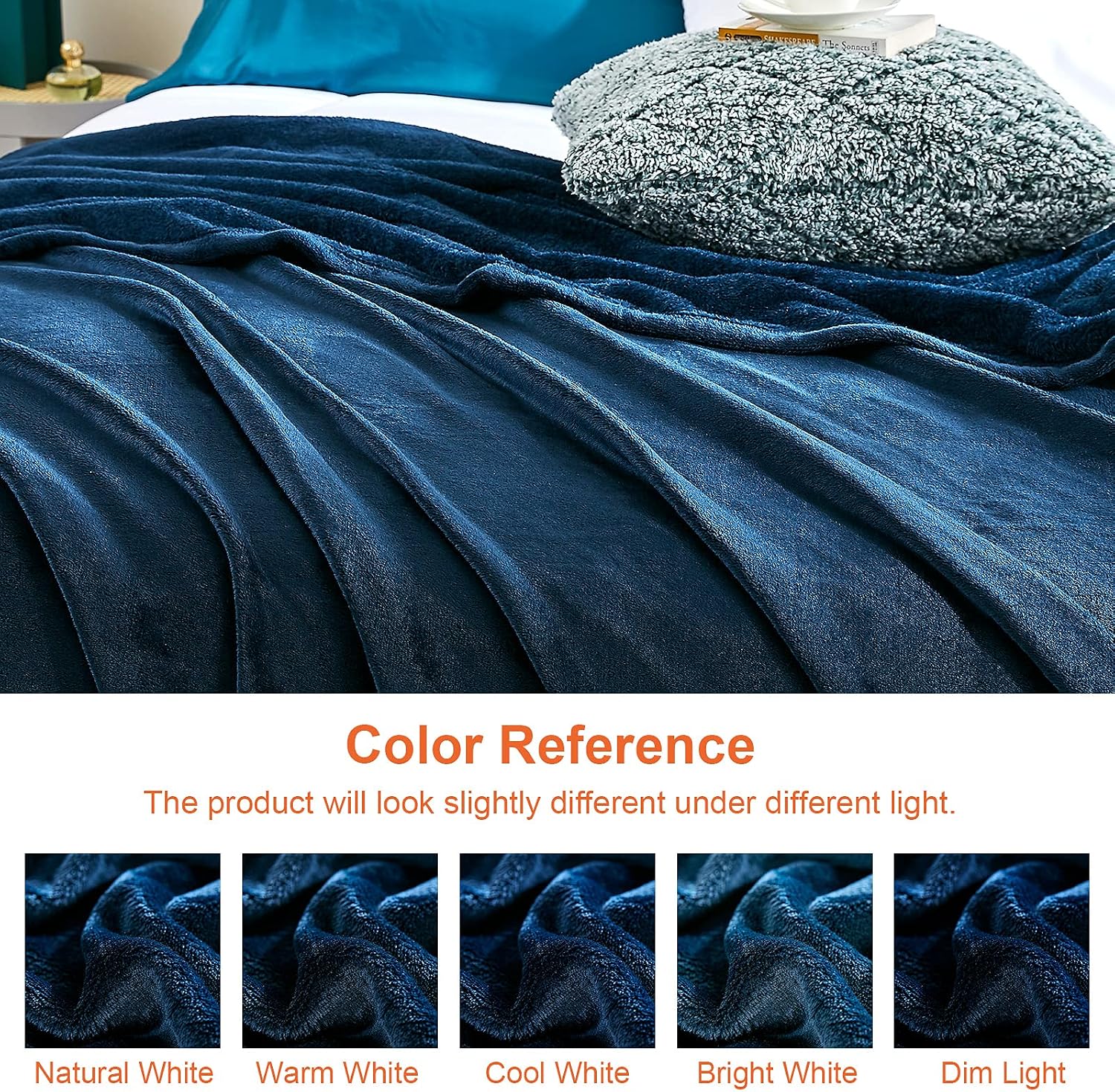 Thumbnail 5 de EHEYCIGA fleece blanket 150x200cm navy