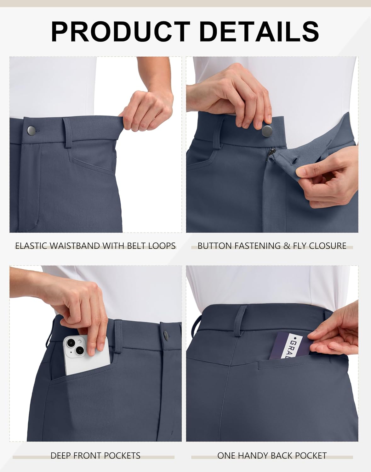 Detalle de G Gradual Women's Golf Shorts, 5-Inch Inseam